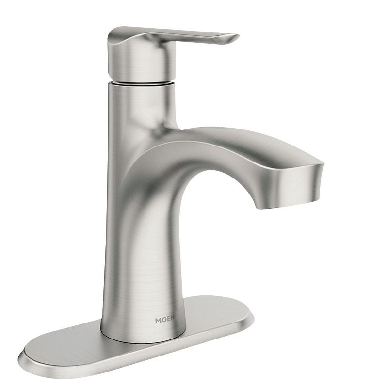 Moen Findlay Series 84516SRN Bathroom Faucet, 1.2 gpm, 1-Handle, Brass/Metal/Plastic, Brushed Nickel