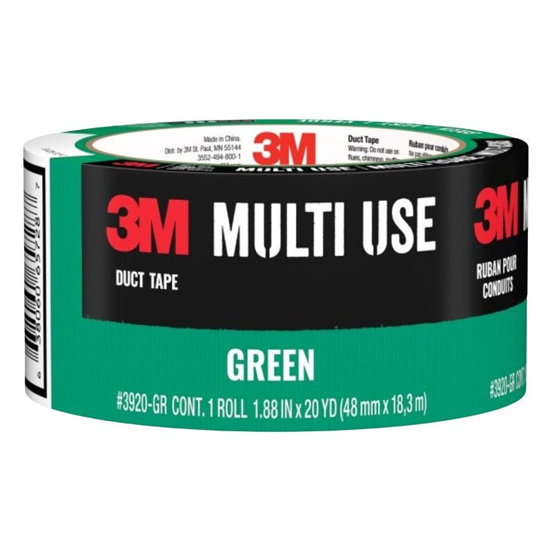 3M Multi Use Series 3920-GR Colored Duct Tape, 20 yd L, 1.88 in W, Green