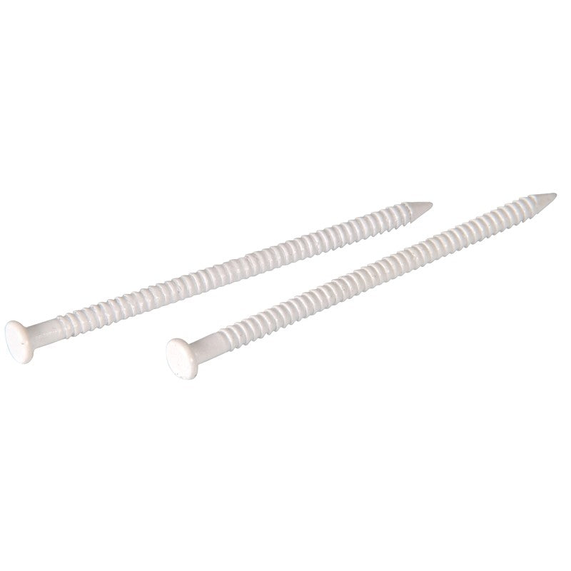 Hillman 532661 Panel Nail, 1 in L, Steel, Tempered, Flat Head, Ring Shank, White, 1.5 oz (Pack of 6)