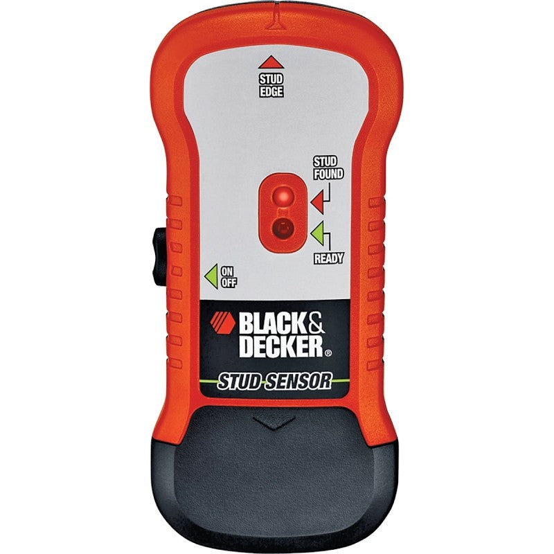 Black+Decker SF100 Stud Sensor, 3/4 in Detection, Orange, Detectable Material: Metal/Wood