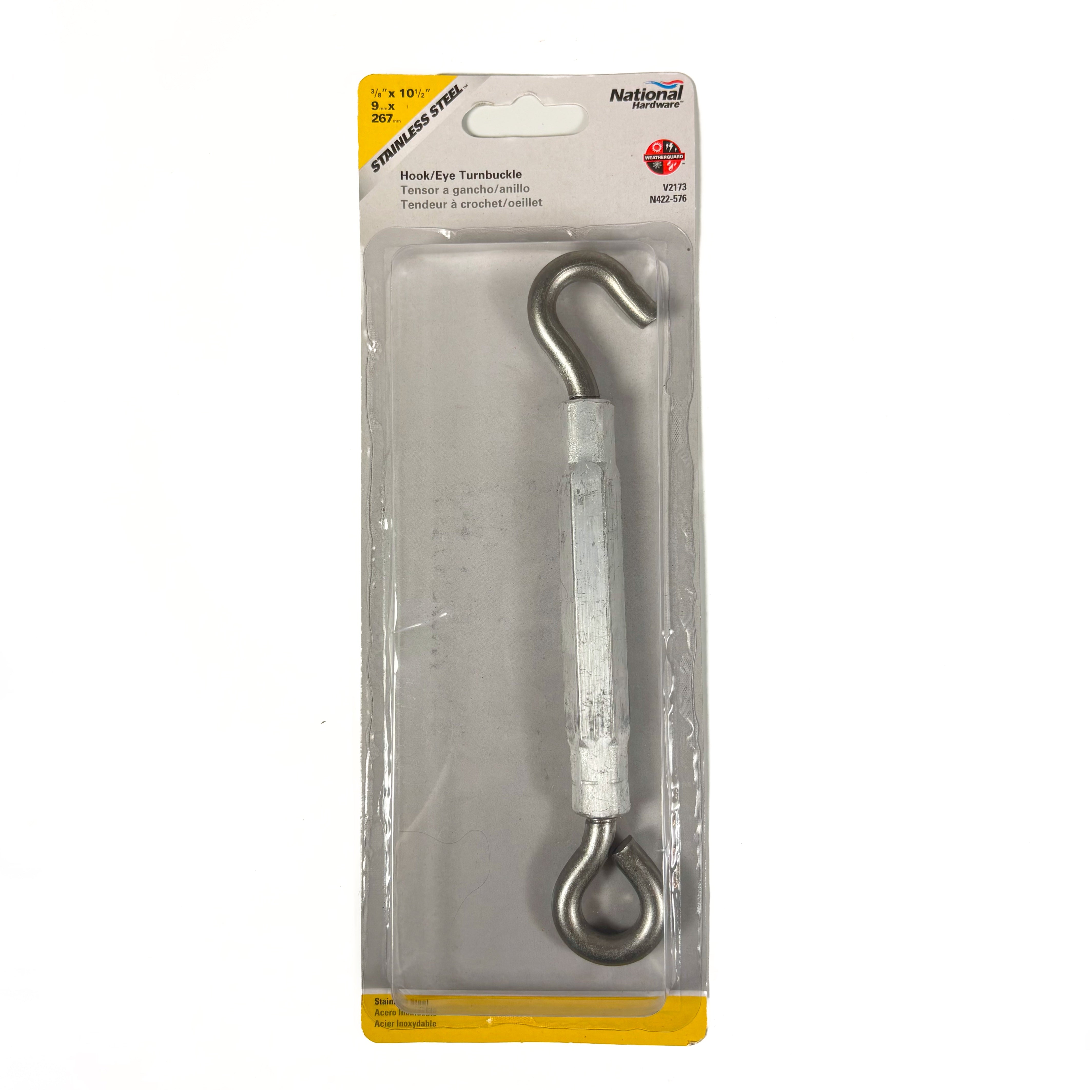 Hook & Eye Turnbuckle 3/8 By 10-1/2 Inch Stainless Steel With Aluminum Body (POS)