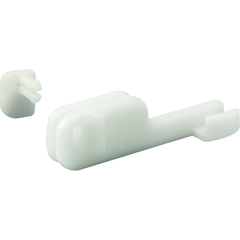 Prime-Line M 6090 Shower Door Bottom Guide and Retainer, Sliding, Plastic, White