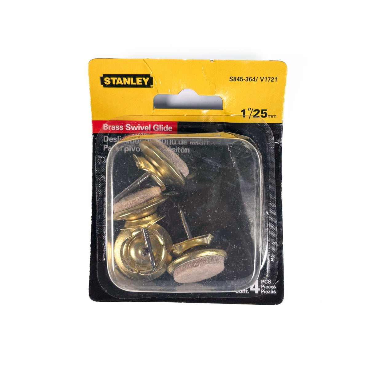 Nail On Felt Pads With Brass Swivels 1 Inch 4 Pack
