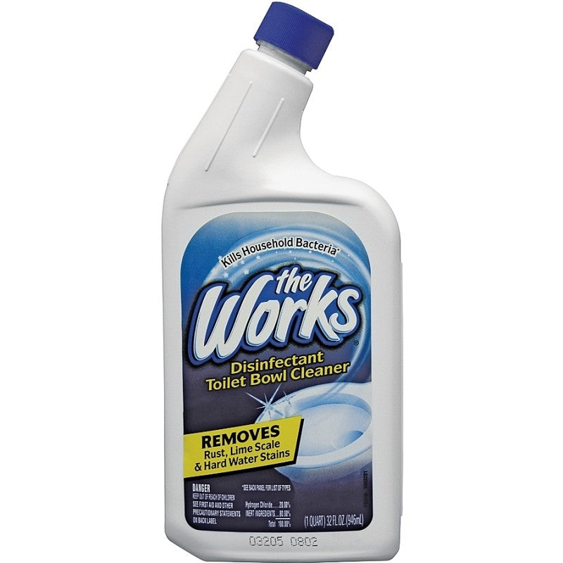 The Works 33310WK Toilet Bowl Cleaner, 32 oz Bottle, Liquid, Mint, Blue (Pack of 12)