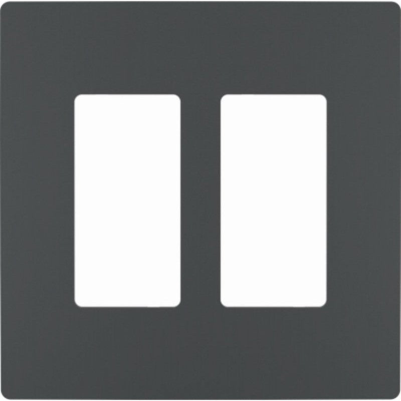 Legrand radiant RWP262GCC6 Switch Wallplate, 4.94 in L, 4.96 in W, 2 -Gang, Polycarbonate, Graphite, Smooth