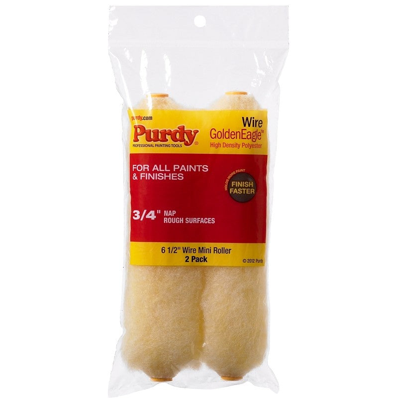 Purdy Golden Eagle 140605065 Roller Cover, 3/4 in Thick Nap, 6-1/2 in L, Polyester Cover