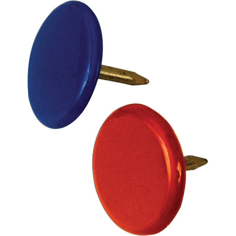 Hillman 122677 Thumb Tack, Steel, Painted, Assorted, Flat Head, Sharp Point (Pack of 6)