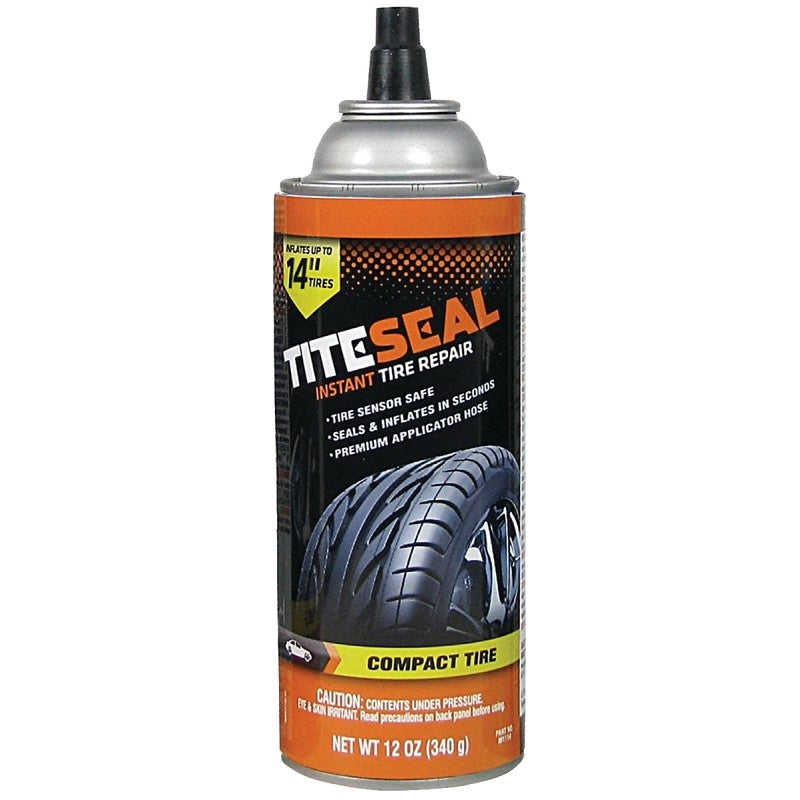 Titeseal M1114/6 Instant Tire Repair Sealant, Seals Tire Up to: 3/16 in, 12 oz Aerosol Can, Liquid, Ammonia (Pack of 6)