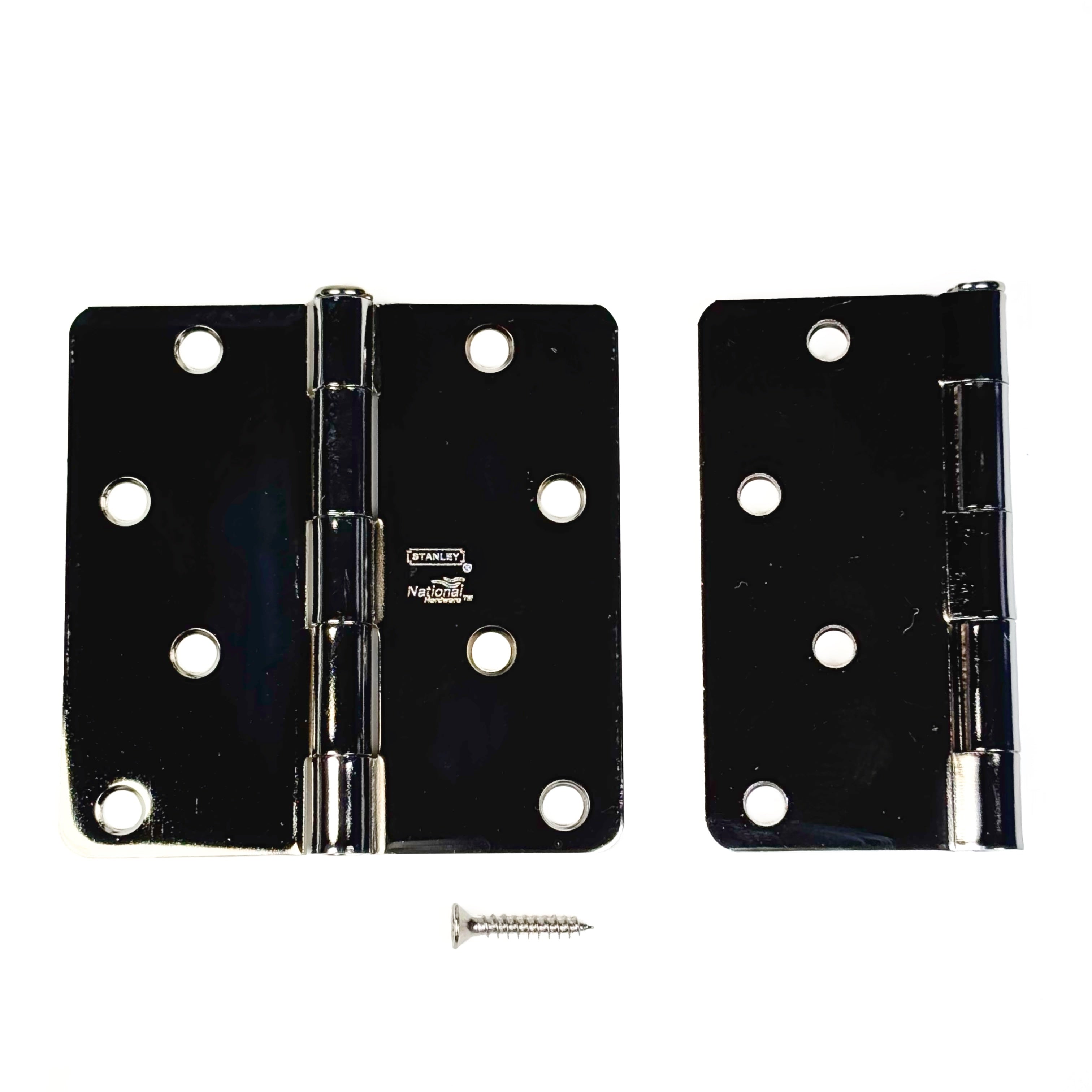 Door Hinges 4 Inch 1/4 Radius Polished Chrome 2 Pack