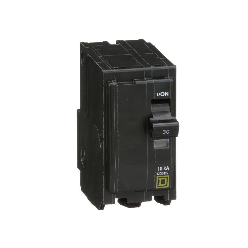 Square D QO QO230CP Circuit Breaker, In-Line, 30 A, 2 -Pole, 120/240 VAC, 48 VDC, Plug Mounting, Almond