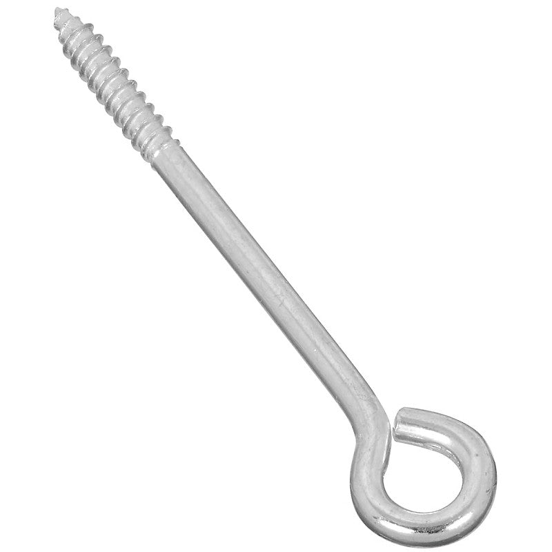 National Hardware N220-673 Lag Screw Eye, 1-1/2 in L Thread, 5 in OAL, 120 lb Working Load, Steel, Zinc (Pack of 10)