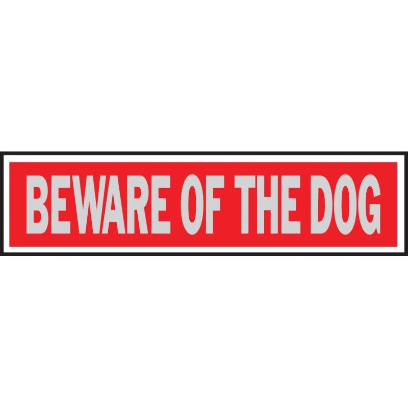 Hy-Ko 441 Princess Sign, Rectangular, BEWARE OF THE DOG, Silver Legend, Red Background, Aluminum (Pack of 10)