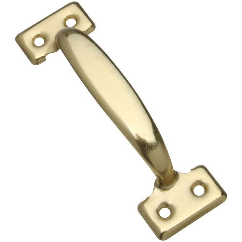 National Hardware N116-889 Door Pull, 1-1/2 in W, 1-3/8 in D, 5-3/4 in H, Steel, Brass