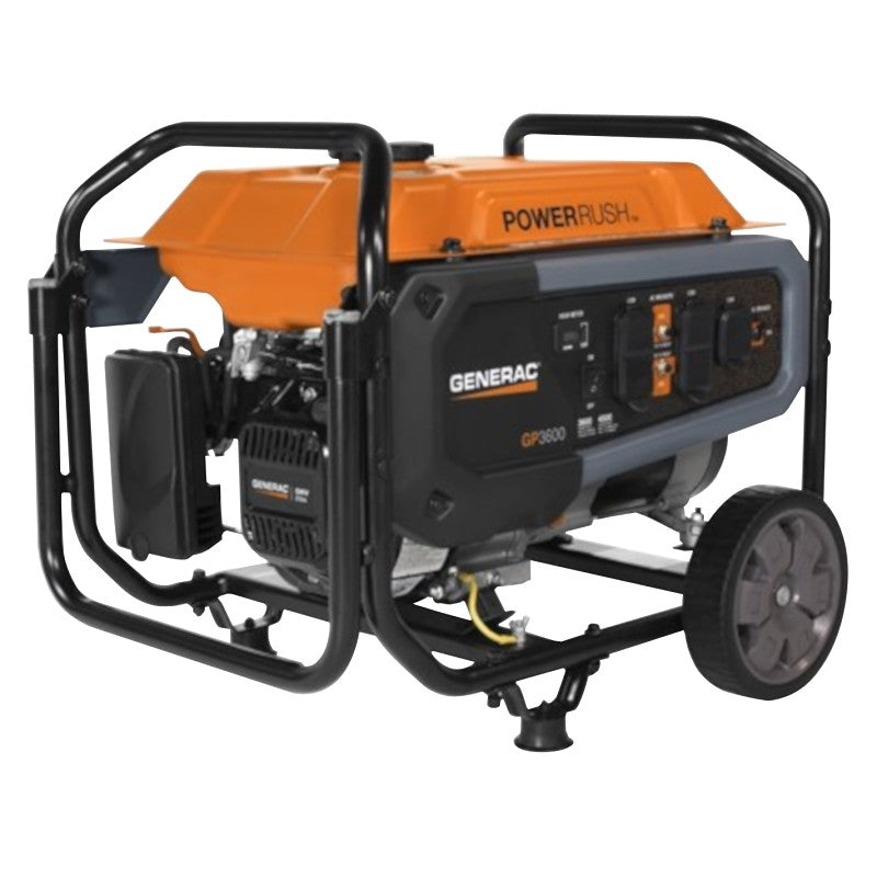 Generac GP Series 7721 Portable Generator, 30 A, 120 V, Oil, 3.7 gal Tank, 10.5 hr Run Time, Recoil Start