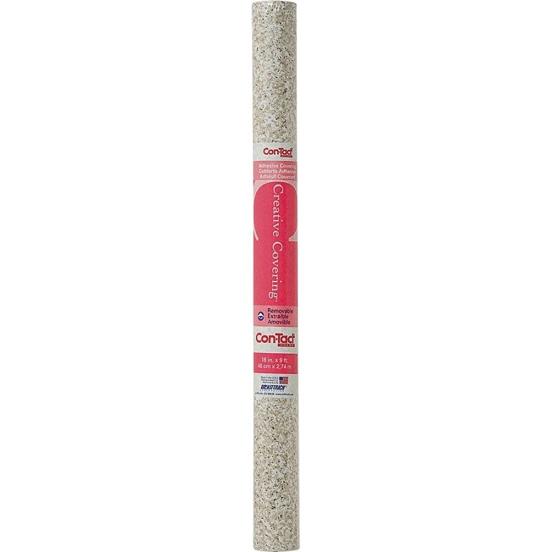 Con-Tact 09F-C9J73-12 Contact Paper, 9 ft L, 18 in W, Vinyl, Beige Granite