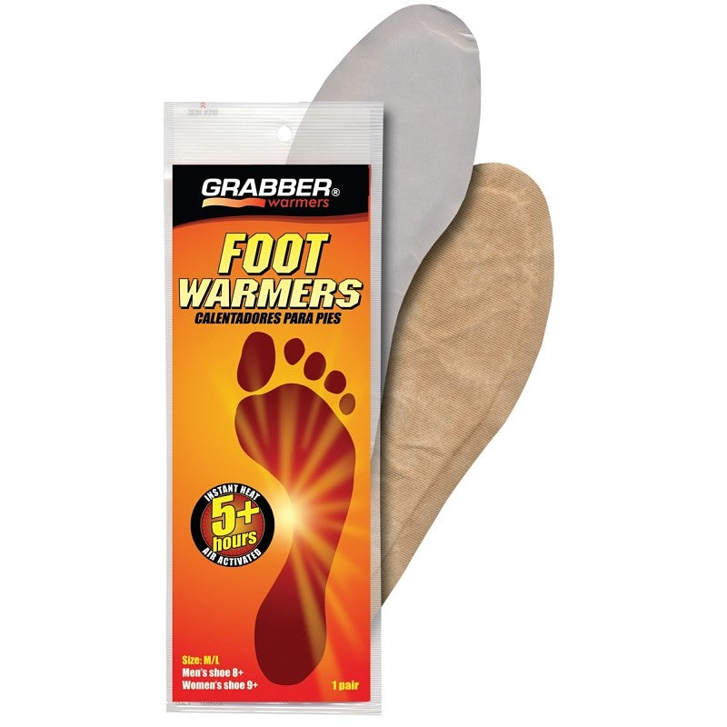 Grabber Warmers FWMLES Non-Toxic Foot Warmer, Specifications: 95 deg F Average, 5 hr Continuous Warmth, M/L Size