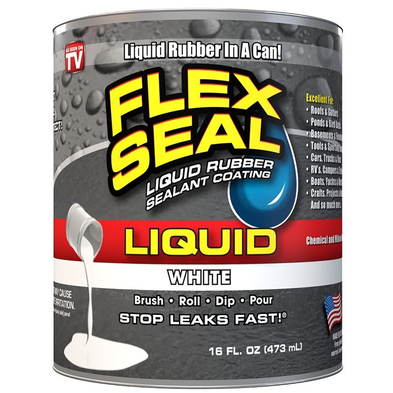 Flex Seal LFSWHTR16 Rubberized Coating, White, 16 oz
