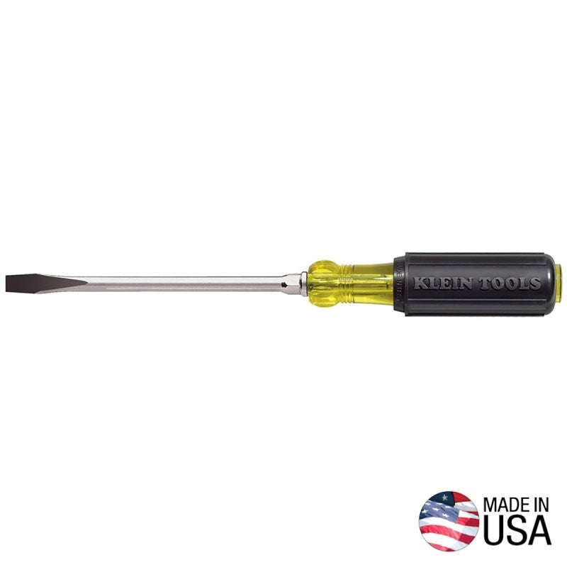 Klein Tools 602-6 Screwdriver, 5/16 in Drive, Keystone Drive, 10-15/16 in OAL, 6 in L Shank, Rubber Handle