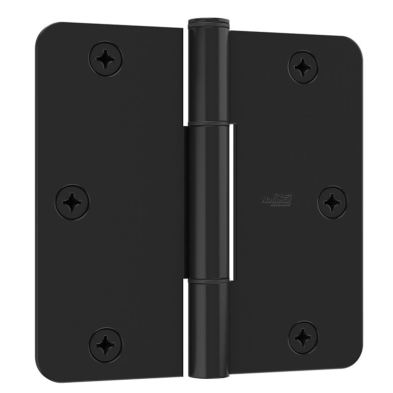 National Hardware Squeak Guard Series N830-446 Door Hinge, 1/4 in Corner Radius, Matte Black, 3/CD