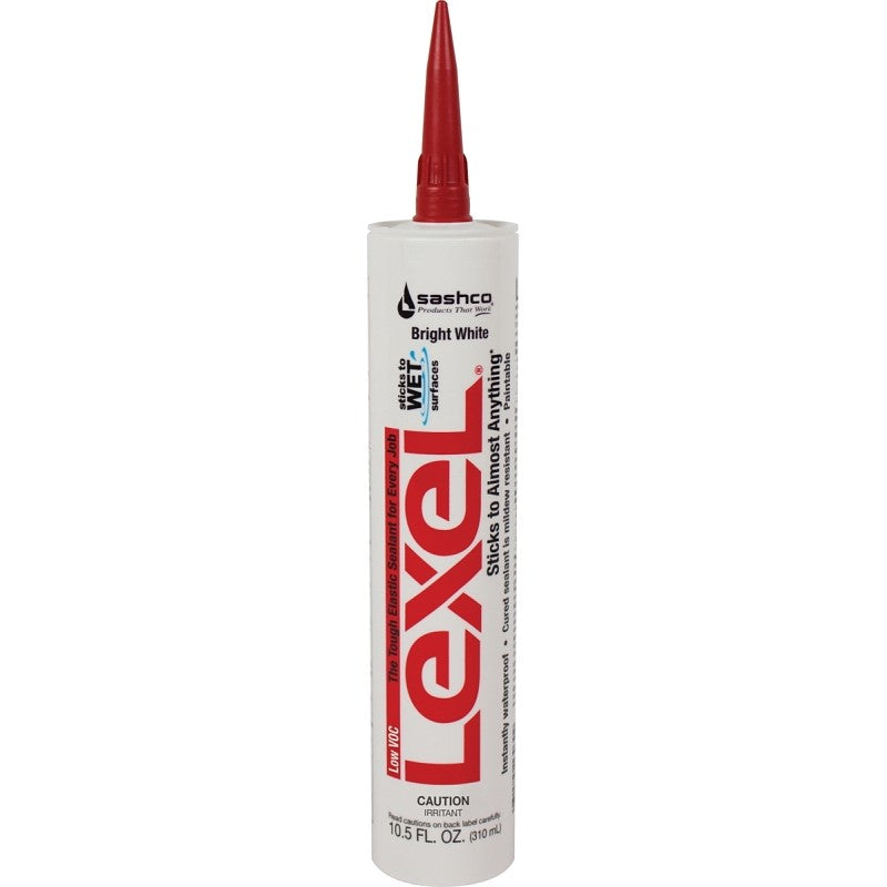 Sashco 13080 Elastic Sealant, White, 7 days Curing, 0 to 120 deg F, 10.5 oz (Pack of 12)