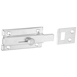 Square Slide Bolt 3 Inch Satin Chrome On Steel (POS)