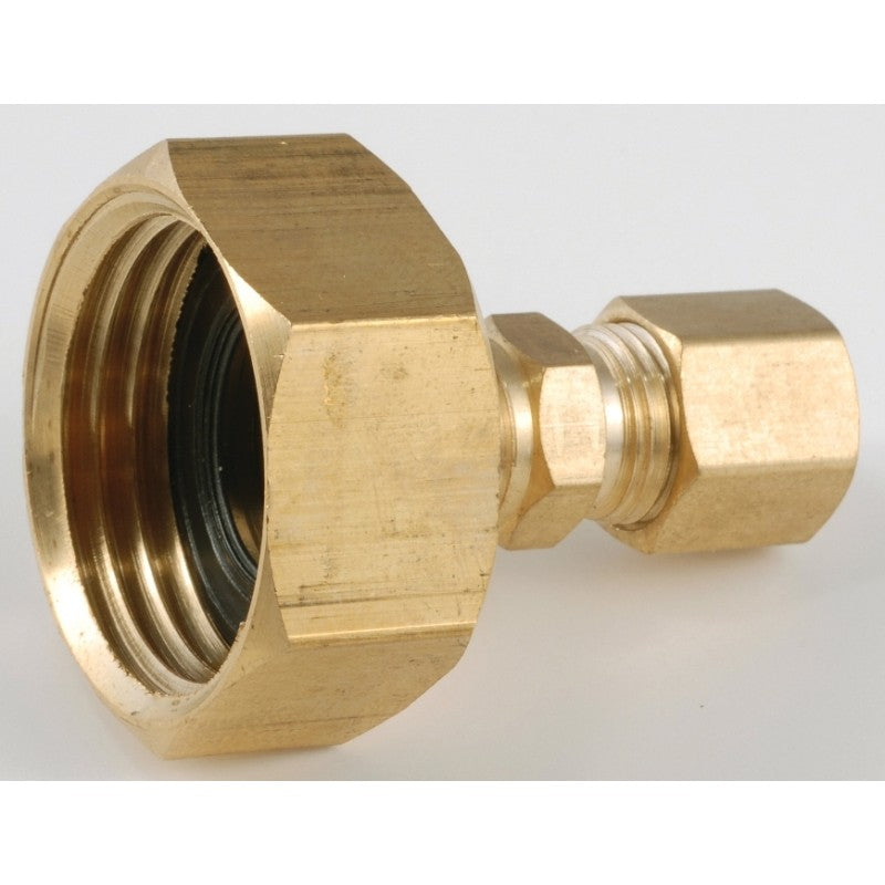 Anderson Metals 757422-1204 Hose to Tube Adapter, 3/4 x 1/4 in, Female Hose x Compression, Brass