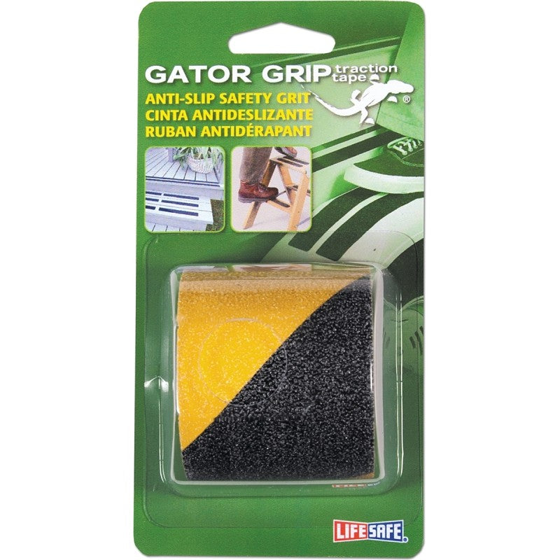 Incom RE175 Safety Grit Tape, 5 ft L, 2 in W, PVC Backing, Black/Yellow