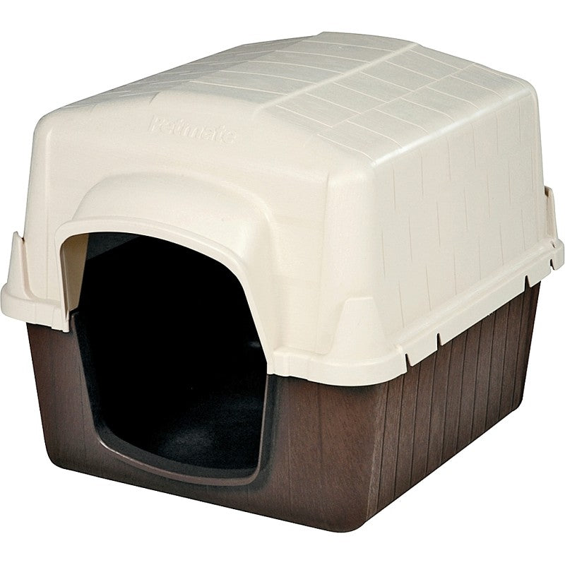 Aspenpet Petbarn 3 25163 Dog House, 32 in OAL, 26 in OAW, 24 in OAH, Plastic, Coffee Grounds Brown/Sand
