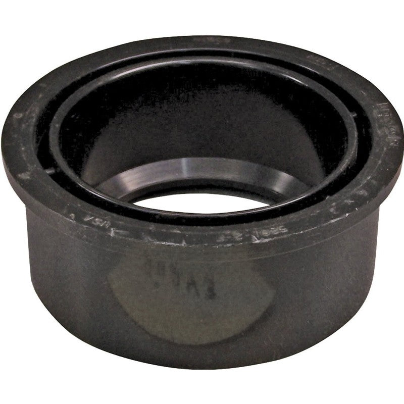 Canplas 102756BC Reducing Pipe Bushing, 4 x 3 in, Spigot x Hub, ABS, Black, 40 Schedule