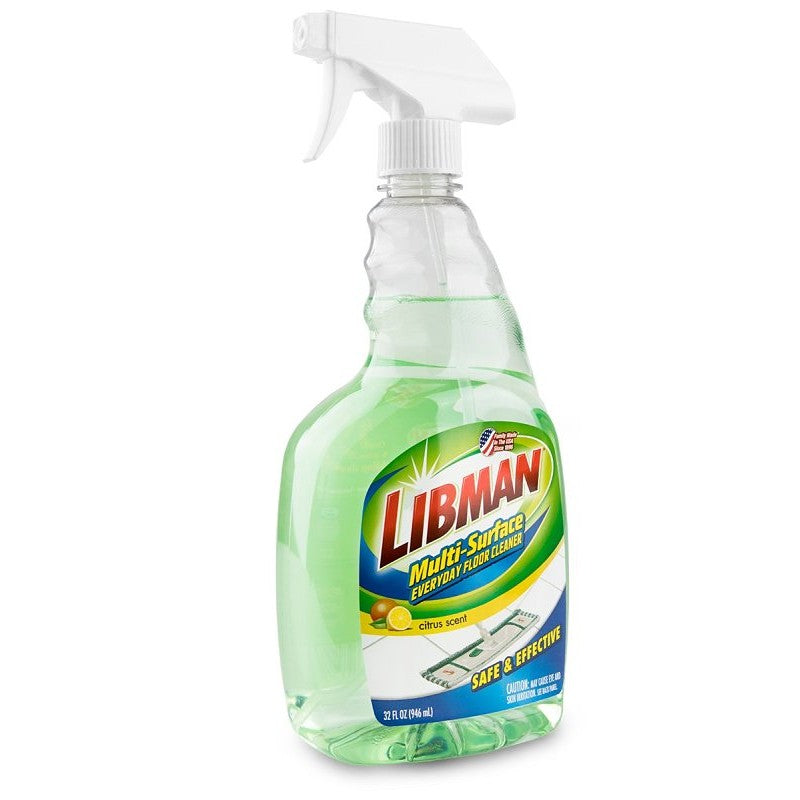 Libman 2066 Multi-Surface Everyday Floor Cleaner, 32 oz, Liquid, Citrus, Clear