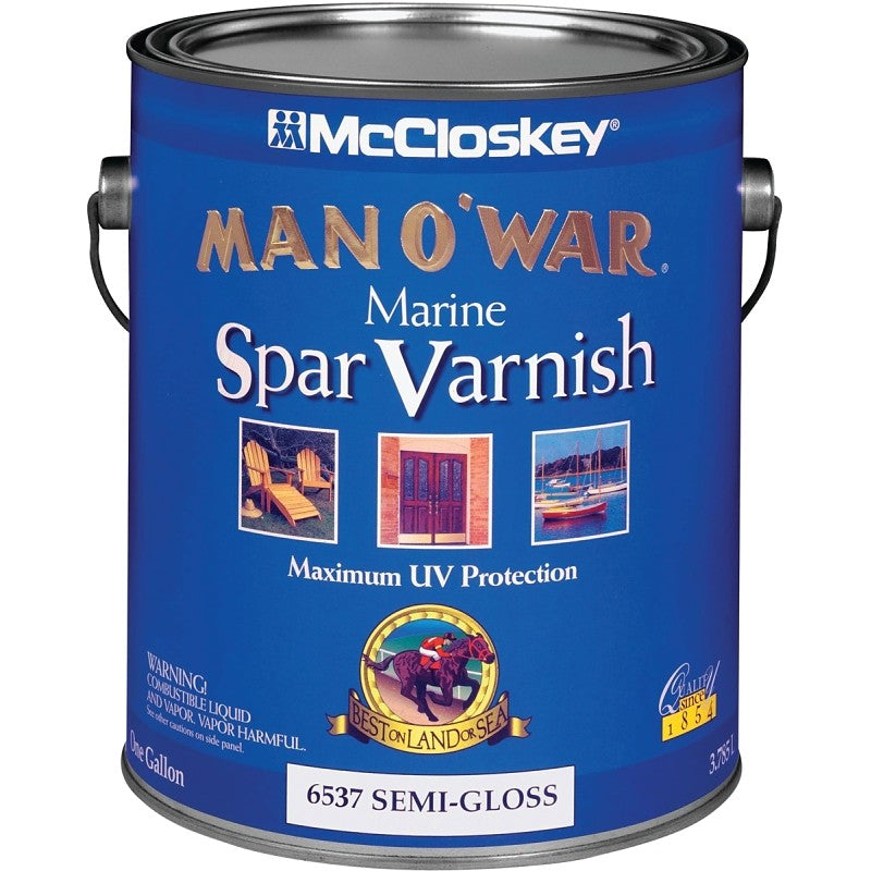 McCloskey Man O'War 080.0006537.007 Marine Spar Varnish, Semi-Gloss, 1 gal (Pack of 2)