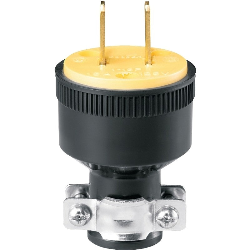 Eaton Wiring Devices BP1723 Electrical Plug, 2 -Pole, 15 A, 125 V, Slot, NEMA: NEMA 1-15, Black