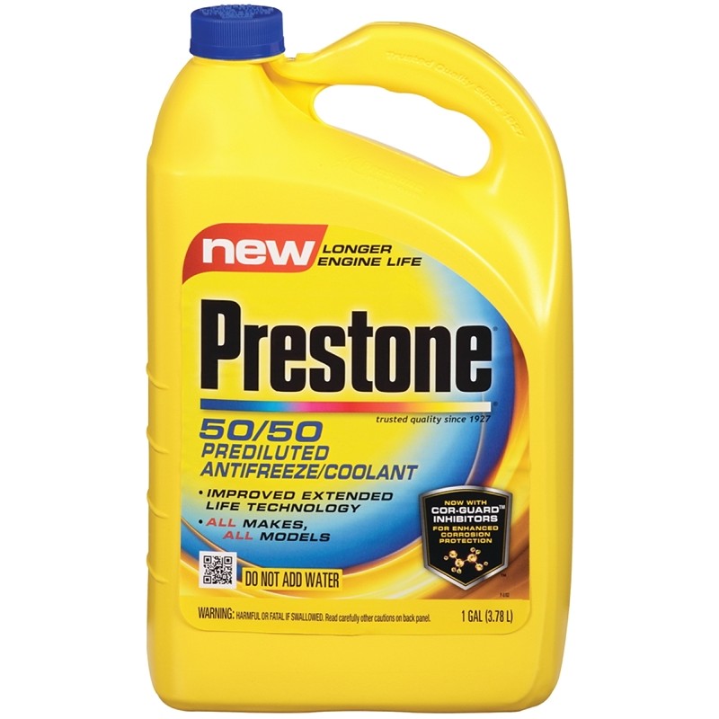 Prestone AF2100 Coolant, 1 gal Bottle, Yellow (Pack of 6)