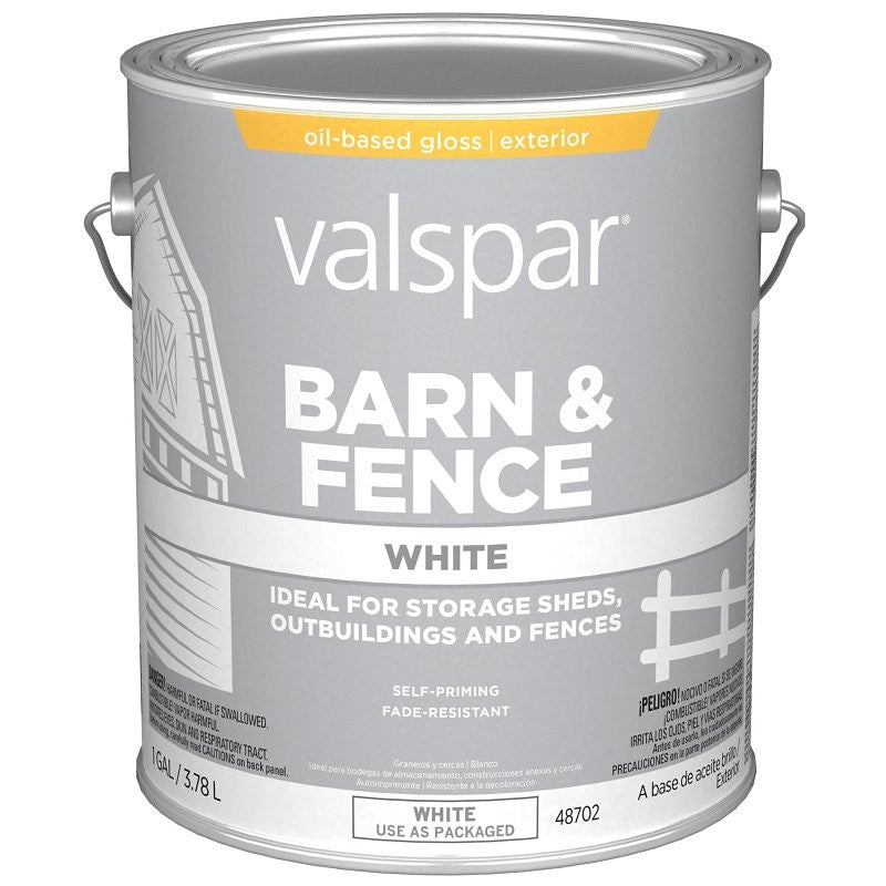 Valspar 018.3141-75.007 Barn and Fence Paint, White, 1 gal (Pack of 4)