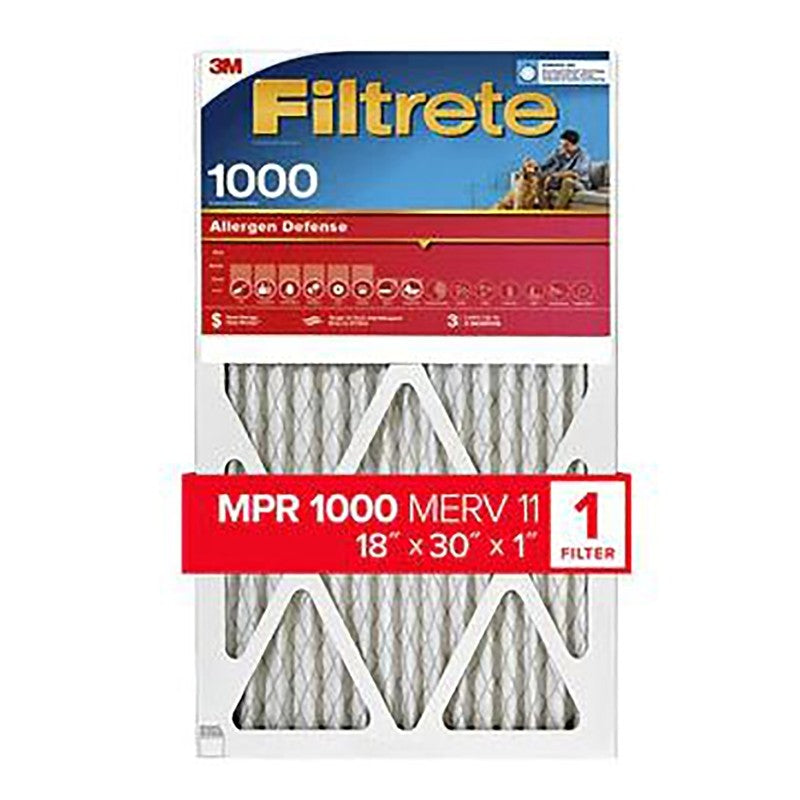 Filtrete AL28-4 Air Filter, 18 in L, 30 in W, 11 MERV, 1000 MPR, Polypropylene Frame (Pack of 4)