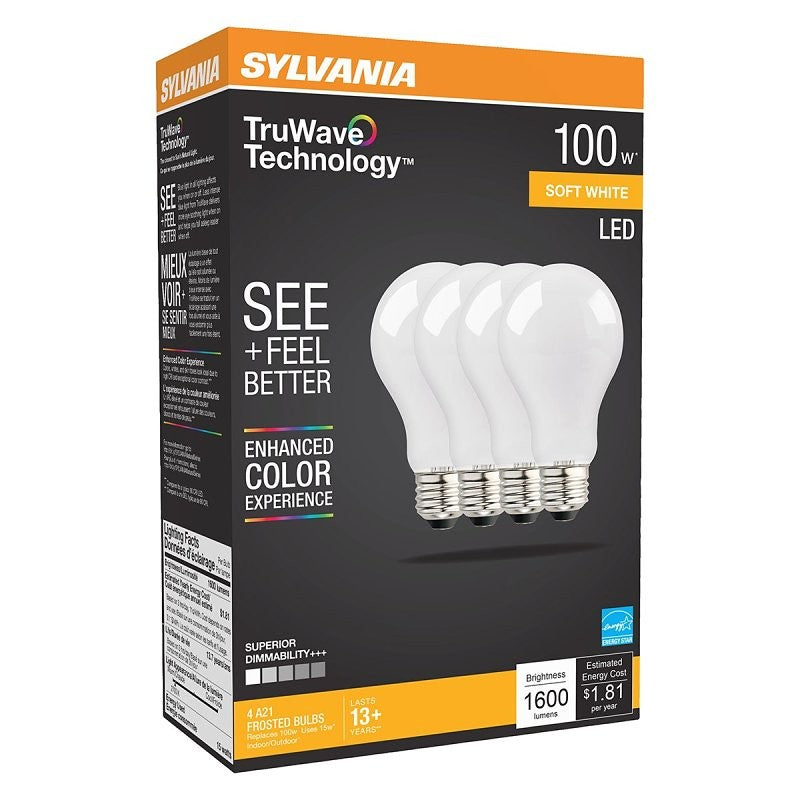 Sylvania 40664 LED Bulb, General Purpose, A21 Lamp, E26 Lamp Base, Dimmable, 2700 K Color Temp