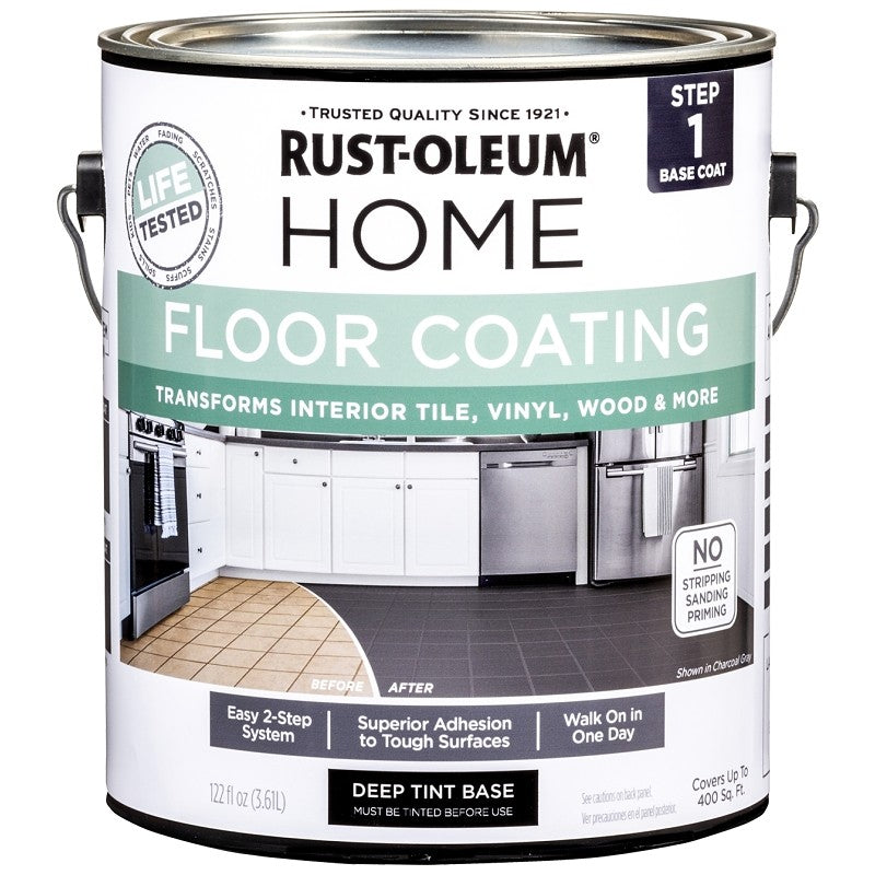 Rust-Oleum 358370 Floor Coating Kit, Deep, Black, 1 gal