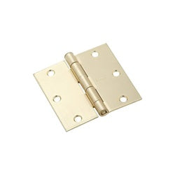 Door Hinges 3-1/2 Inch Square Corner Satin Brass 2 Pack