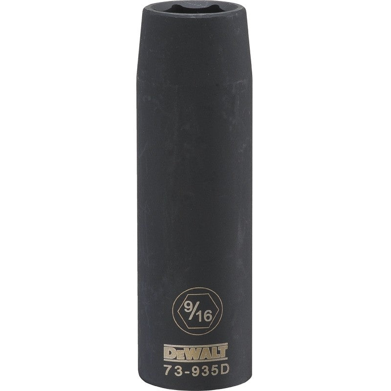 DEWALT DWMT73935OSP Impact Socket, 9/16 in Socket, 1/2 in Drive, 6-Point, CR-440 Steel, Black Oxide