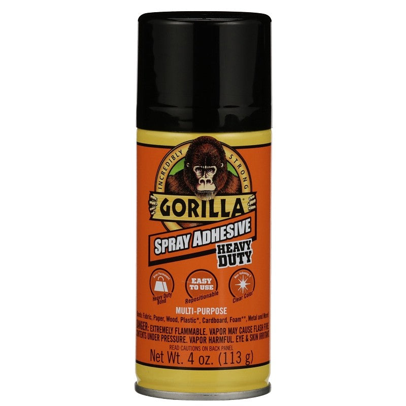 Gorilla 6346502 Spray Adhesive, Clear, 4 oz (Pack of 4)