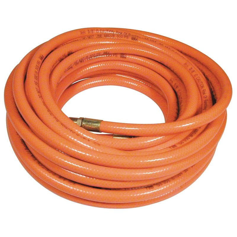 Amflo 576-50A Air Hose, 3/8 in OD, 50 ft L, MNPT, 300 psi Pressure, PVC, Orange