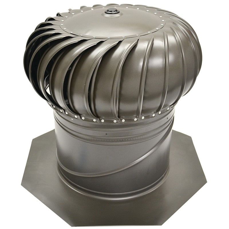 Master Flow AIC14WW Rotary Turbine Ventilator, 14 in Dia Throat, Aluminum, Weathered Wood