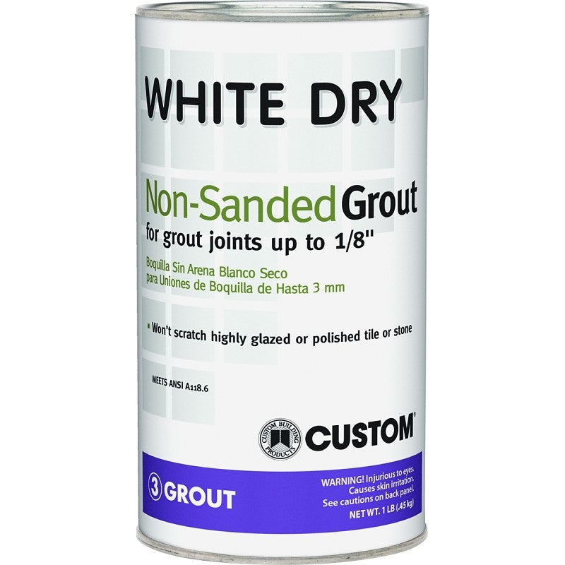 Custom WDG1-6 Polymer Modified Grout, White, 1 lb Can