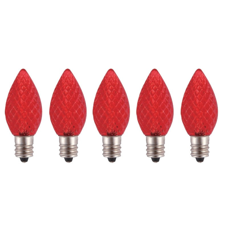 Hometown Holidays 24772 Bulb, Candelabra Lamp Base, LED Lamp, Crystal Red Light