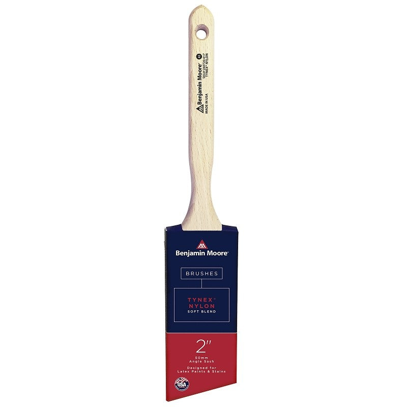 Benjamin Moore U60720-017 Paint Brush, Soft Brush, 2-11/16 in L Bristle, Nylon/Tynex Bristle, Angle Sash Handle