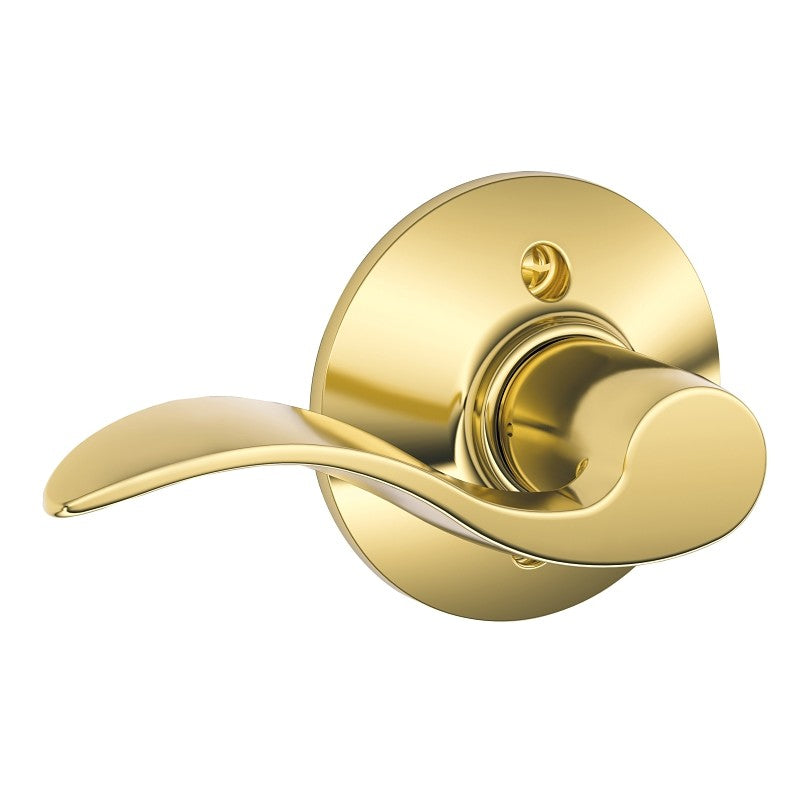 Schlage F Series F170V ACC 605 LH Left Hand Dummy Lever, Mechanical Lock, Bright Brass, Residential, Metal, Left Hand
