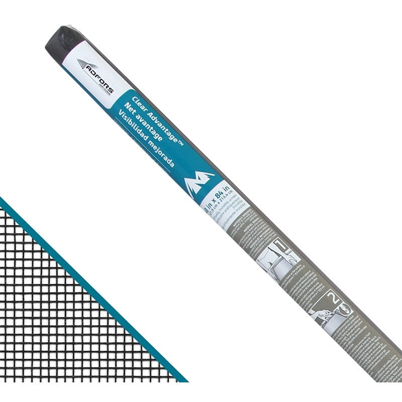 Adfors Clear Advantage Series FCS9698-M Window Screen, 84 in L, 48 in W, Fiberglass, Charcoal