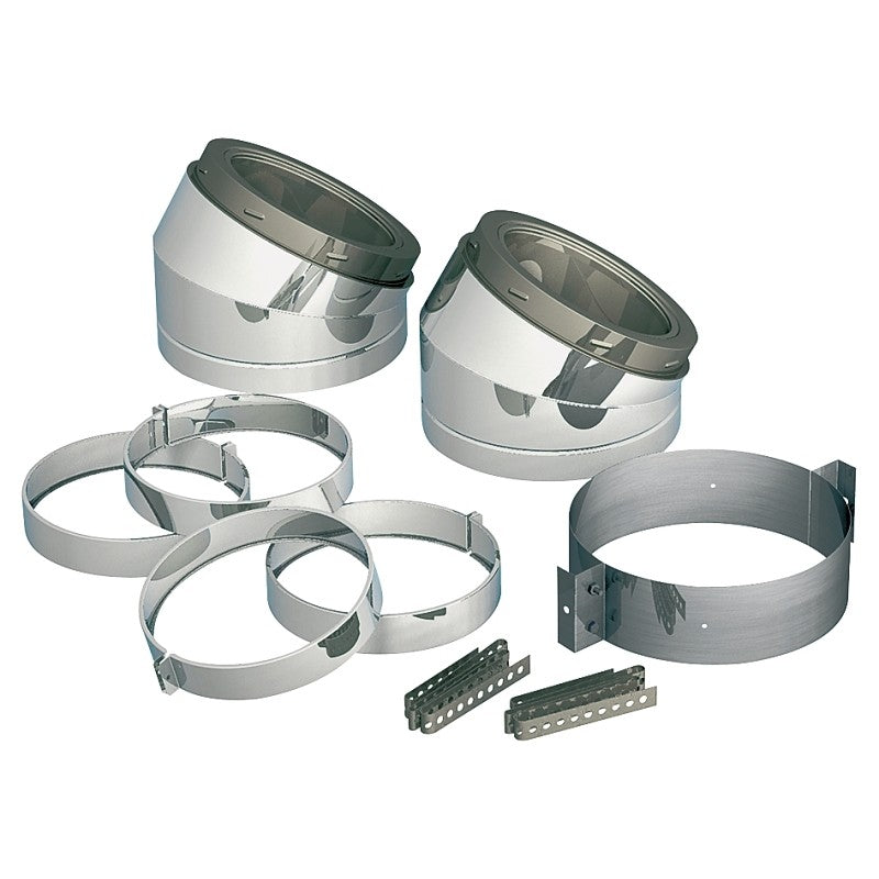 Selkirk 208211 Type HT Insulated Elbow Kit, Includes: (2) 30 deg Elbows, (2) Locking Bands