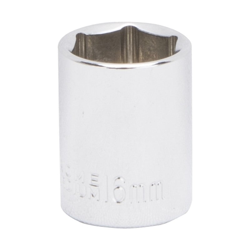 Vulcan MT6499677 Drive Socket, 16 mm Socket, 3/8 in Drive, 6-Point, Chrome Vanadium Steel, Chrome