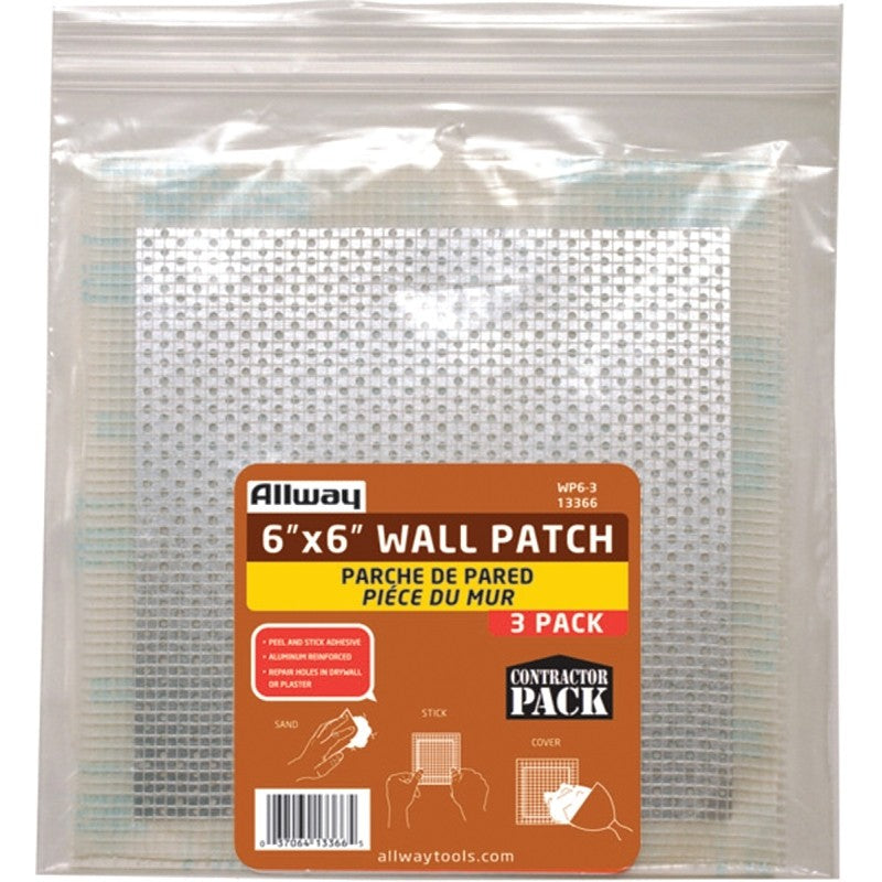 ALLWAY WP6-3 Drywall Patch, 6 x 6 in Dimensions (Pack of 10)